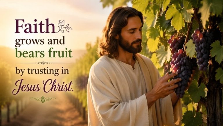 Faith grows and bears fruit by trusting in Jesus Christ